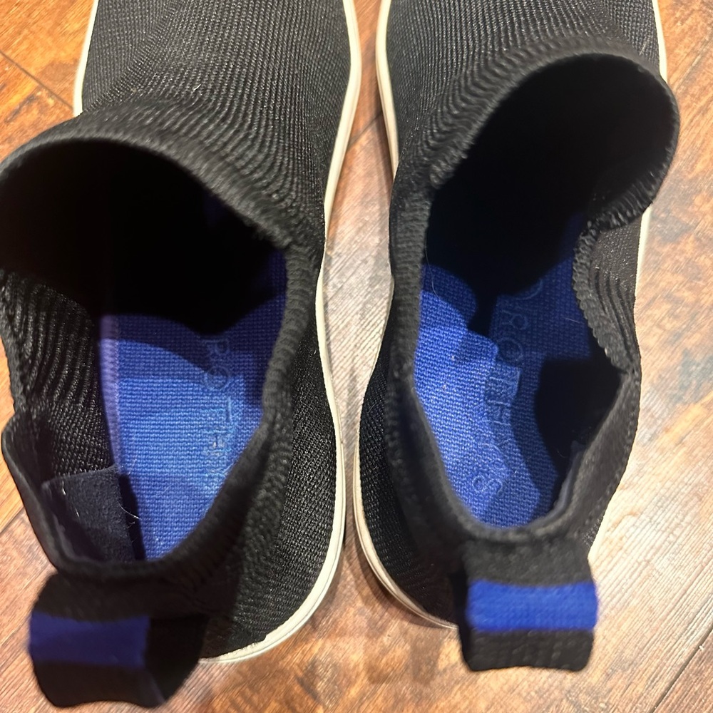 Rothys The Chelsea Boot Womens Sz 9.5 Black Knit Slip On Ankle Mid Top Sneaker - Picture 5 of 8